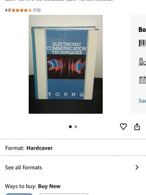 Electronic Communication Techniques Hardcover Book - Blue/White